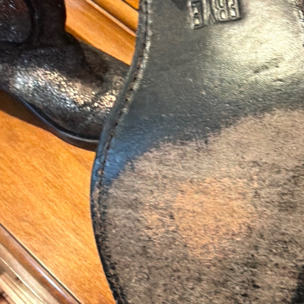 Frye Sparkly Black Cowboy Boots - Picture 2 of 5